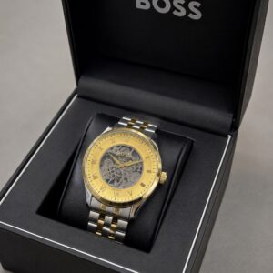 Boss Automatic Skeleton Watch – Gold & Silver | 42mm